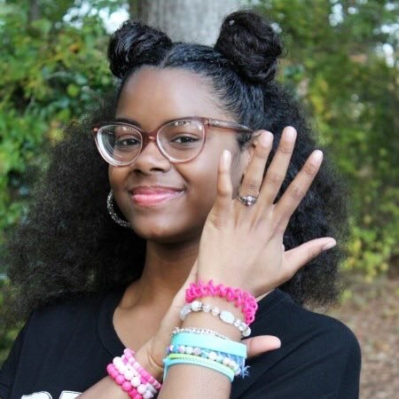 &ldquo;My center stone is Rose Zircon and I picked that because it&rsquo;s my favorite color! It symbolizes who I am and fits in with my colorful personality.  -Samiaya G.